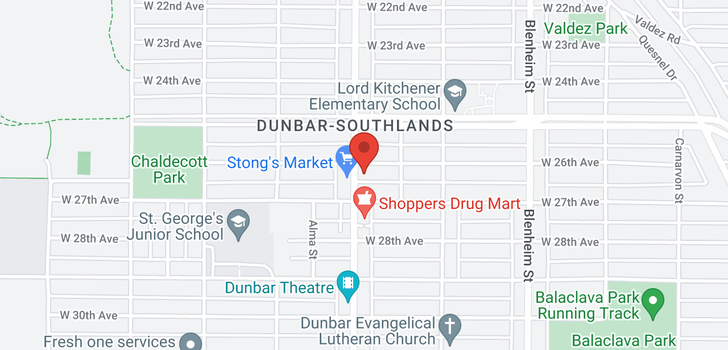 map of 208 3590 W 26TH AVENUE